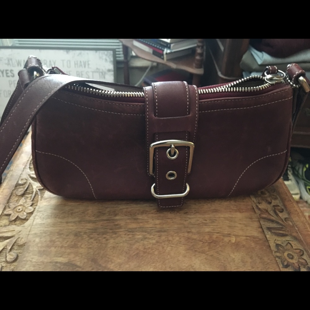 Coach Leather crossbody buckle purse
